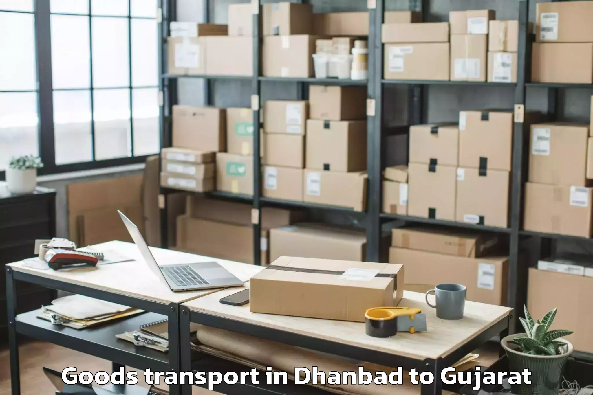 Top Dhanbad to Bedi Goods Transport Available